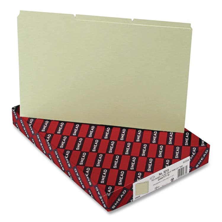 SMEAD MANUFACTURING CO. Recycled Blank Top Tab File Guides, 1/3-Cut Top Tab, Blank, 8.5 x 14, Green, 50/Box (SMD52334)