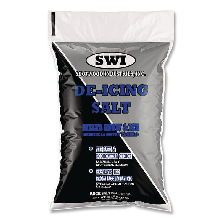 SCOTWOOD INDUSTRIES Rock Salt De-Icing Salt, 50 lb Bag, 50/Pallet (SCWSWO50BRPLT)