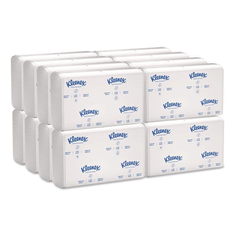 KIMBERLY CLARK C-Fold Paper Towels, 1 Ply, 10.13 x 13.15, White, 150/Pack, 16 Packs/Carton (KCC01500)