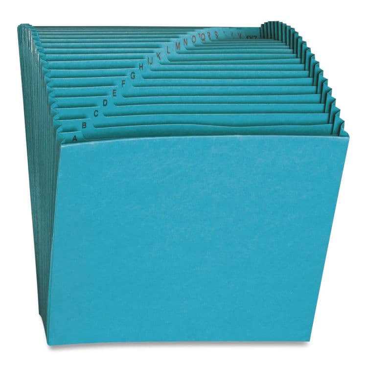 SMEAD MANUFACTURING CO. Heavy-Duty Indexed Expanding Open Top Color Files, 21 Sections, 1/21-Cut Tabs, Letter Size, Teal (SMD70717) thumbnail 2