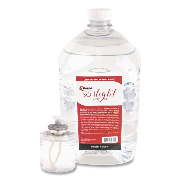STERNO GROUP Soft Light Liquid Wax Lamp Oil, Clear, 1 gal Bottle, 4/Carton (STE30644) thumbnail 3