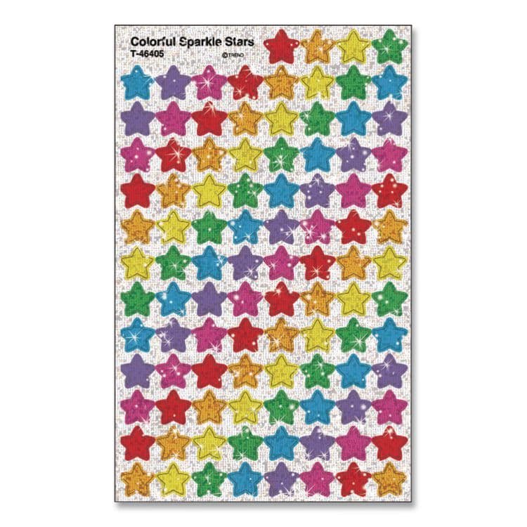 TREND ENTERPRISES, . SuperSpots and SuperShapes Sticker Variety Packs, Colorful Sparkle Stars, Assorted Colors,1,300/Pack (TEPT46910) thumbnail 2