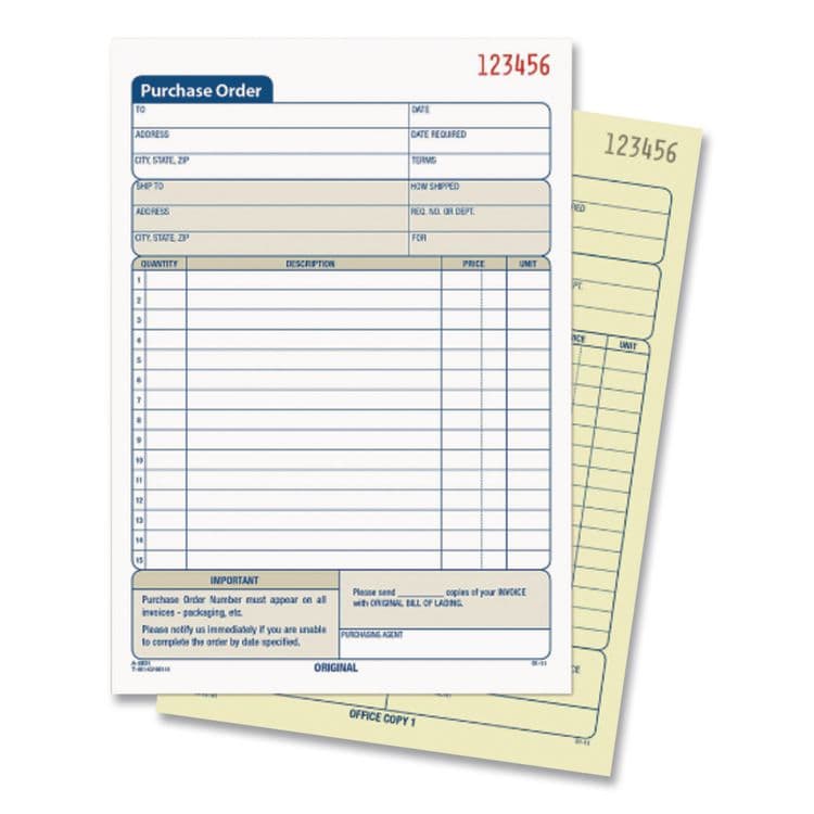 CARDINAL BRANDS . Multipart Purchase Order Pad, Two-Part Carbonless, 7.94 x 5.56, 50 Forms/Pad, 10 Pads/Pack (ABFDC583110) thumbnail 4