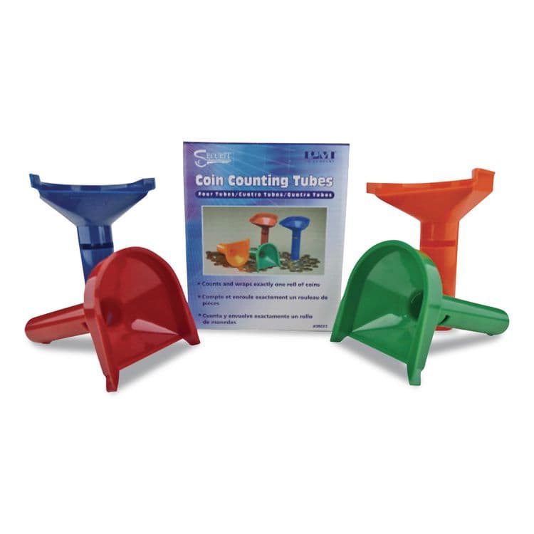 CONTROLTEK Coin Counting Tubes for Pennies, Nickels, Dimes and Quarters, Assorted Colors (CNK560077) thumbnail 2