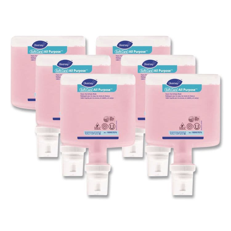 DIVERSEY Soft Care All Purpose Hand, Hair and Body, Lemon Tea Splash Scent, 1.3 L, 6/Carton (DVO100907876)