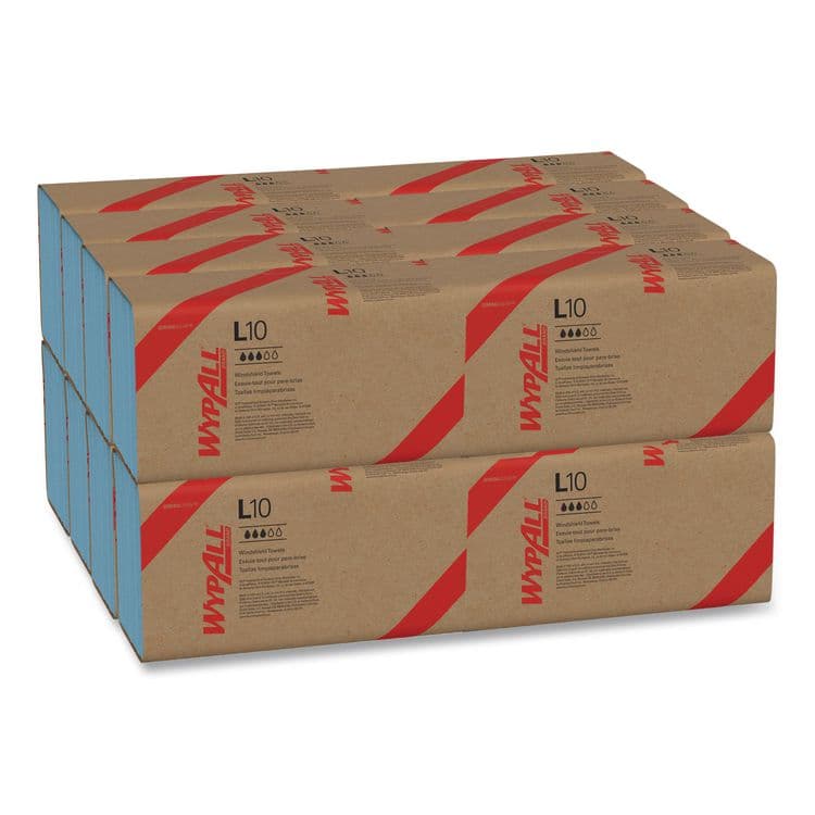 KIMBERLY CLARK L10 Windshield Towels, Banded, 2-Ply, 9.38 x 10.25, Light Blue, 140/Pack, 16 Packs/Carton (KCC05120)