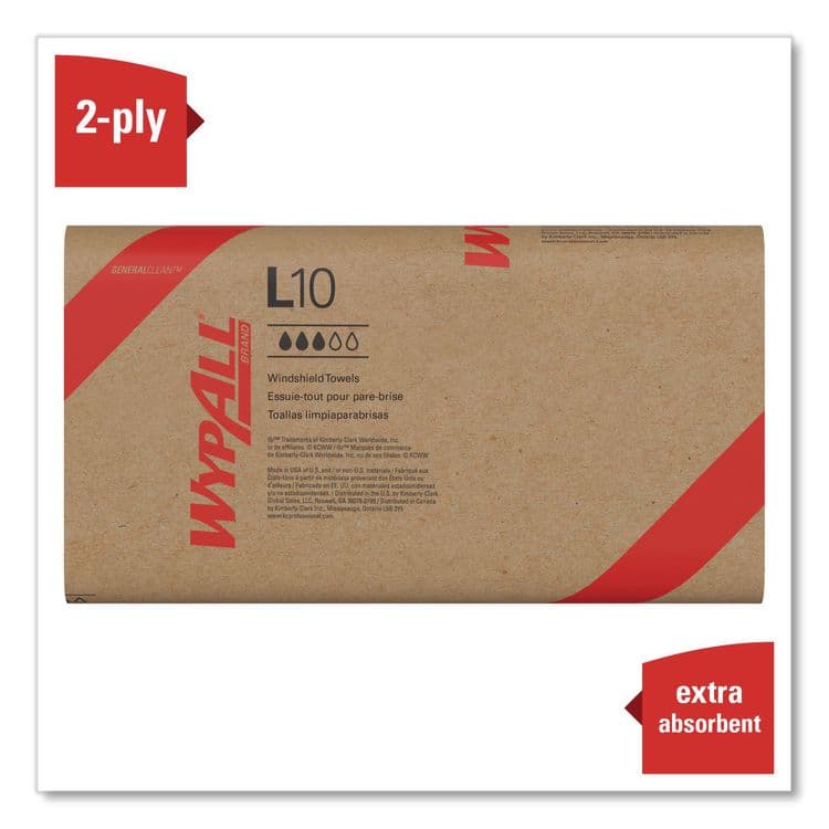 KIMBERLY CLARK L10 Windshield Towels, Banded, 2-Ply, 9.38 x 10.25, Light Blue, 140/Pack, 16 Packs/Carton (KCC05120) thumbnail 4