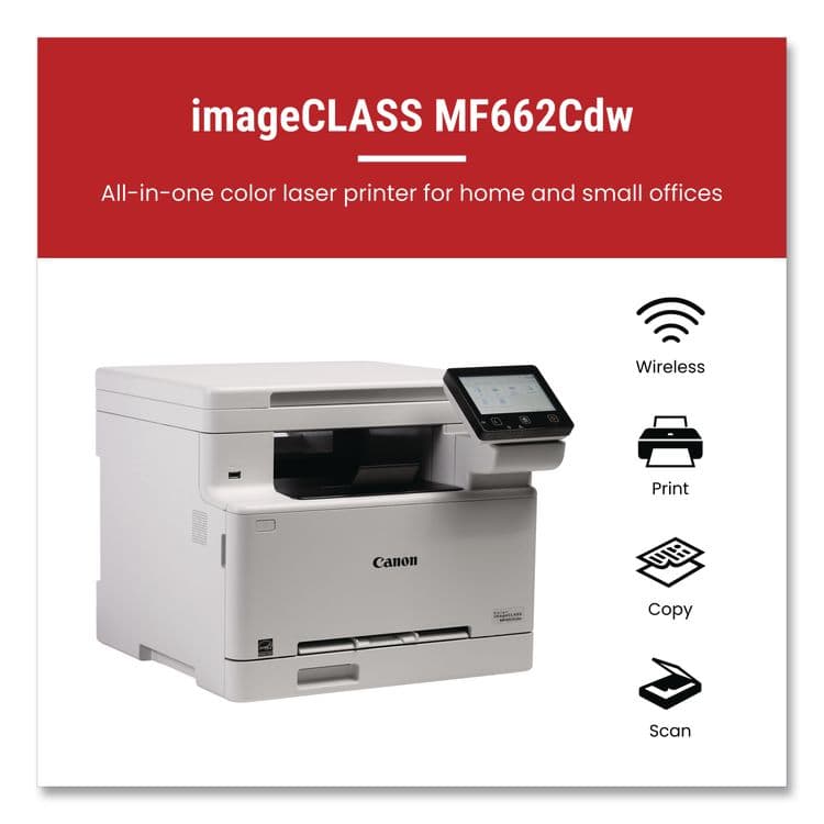 CANON COMPUTER SYSTEMS CCSI imageCLASS MF662Cdw Wireless Multifunction Laser Printer, Copy/Print/Scan (CNM6928C016) thumbnail 2