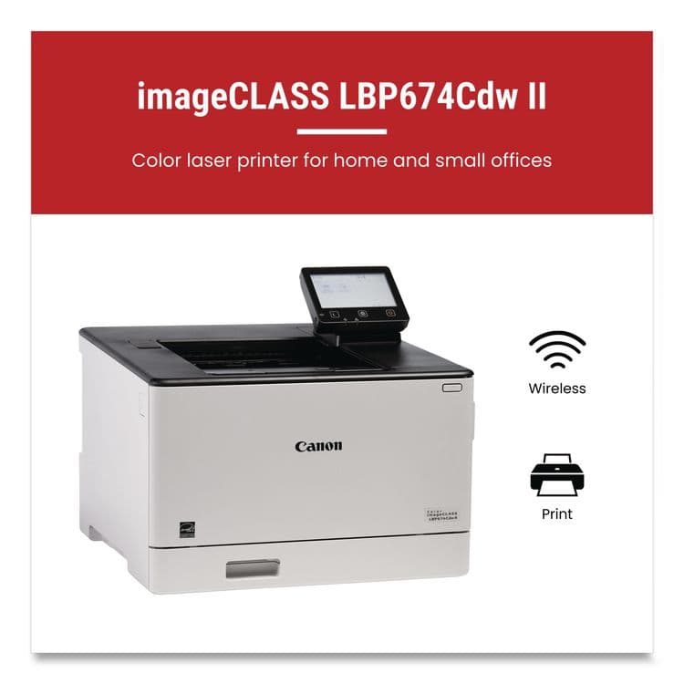 CANON COMPUTER SYSTEMS CCSI imageCLASS LBP674Cdw II Wireless Laser Printer (CNM7186C006) thumbnail 2