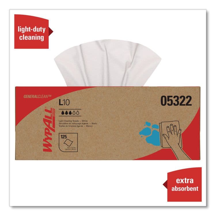KIMBERLY CLARK L10 Towels POP-UP Box, 1-Ply, 12 x 10.25, White, 125/Box, 18 Boxes/Carton (KCC05322) thumbnail 4