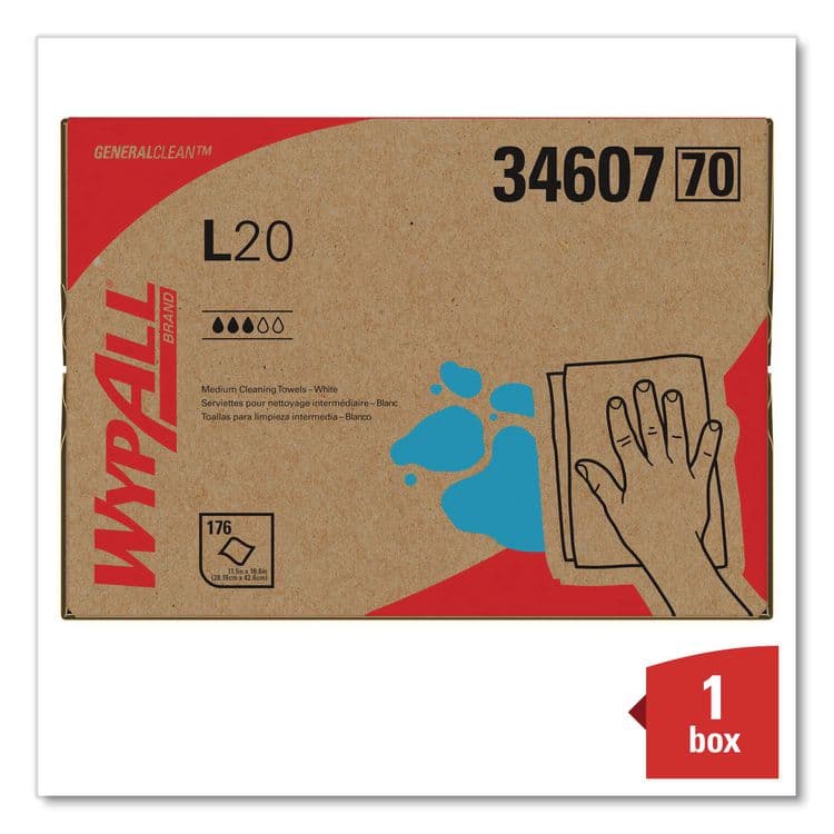 KIMBERLY CLARK L20 Towels, BRAG Box, 11.1 x 16.8, Unscented, White, 176/Box (KCC34607) thumbnail 2