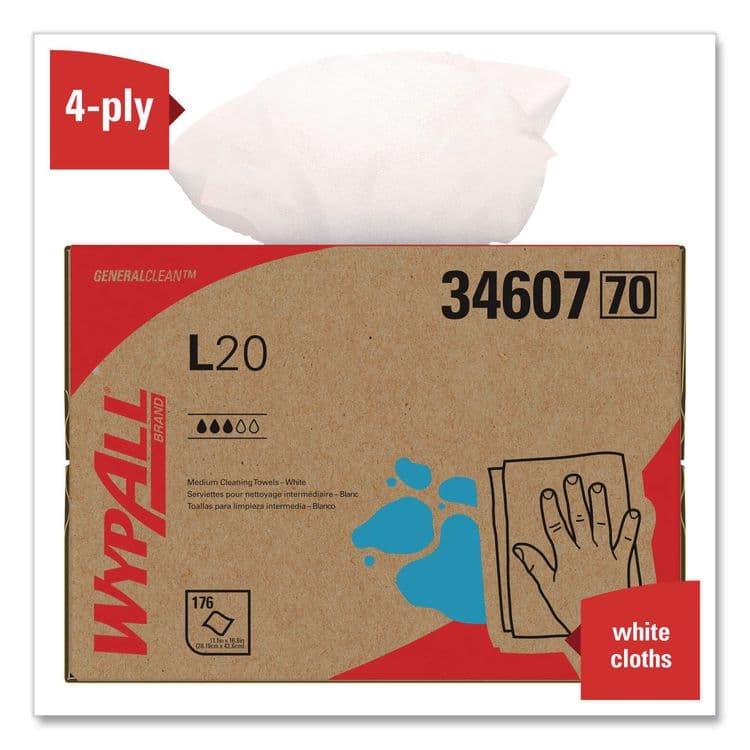 KIMBERLY CLARK L20 Towels, BRAG Box, 11.1 x 16.8, Unscented, White, 176/Box (KCC34607) thumbnail 4