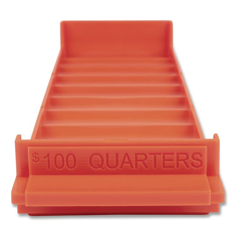 CONTROLTEK Stackable Plastic Coin Tray, Accommodates $100 in Quarters, 3.75" x 11.5" x 1.5", Orange (CNK560563EA) thumbnail 4