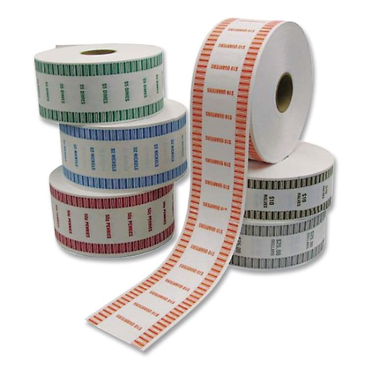 CONTROLTEK Automatic Coin Wrapper Roll for Coin Wrapping Machines, Quarters, Orange/Kraft, Approx 2,000 Wrappers/Roll, 8 Rolls/Carton (CNK575037) thumbnail 4