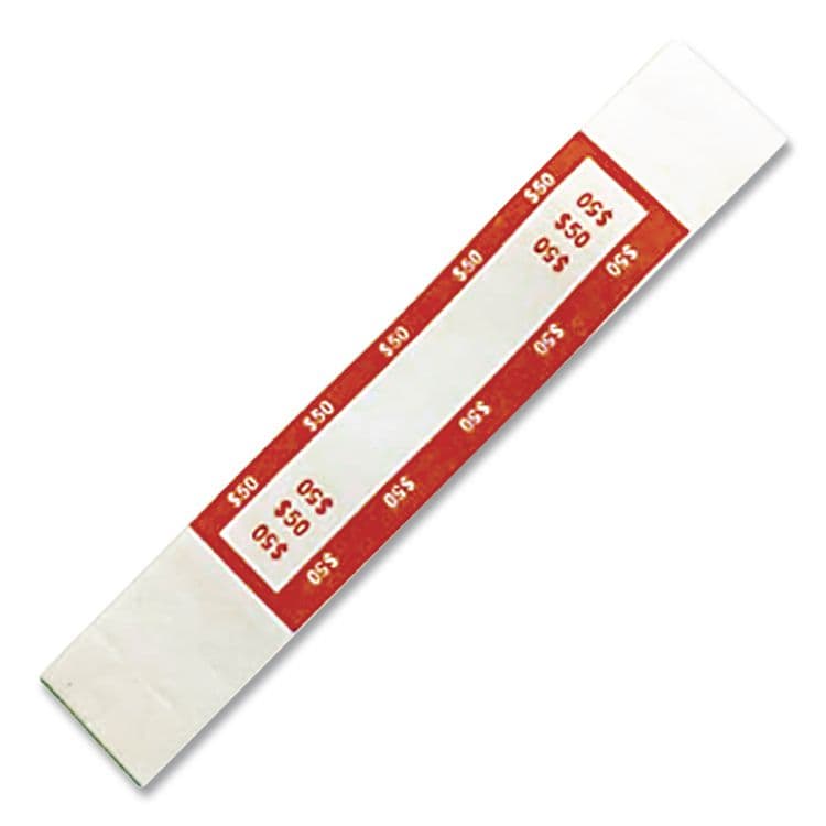 CONTROLTEK Currency Straps, Self-Adhesive, Ones, $50 Strap, Orange/White, 1,000/Pack (CNK560116) thumbnail 2
