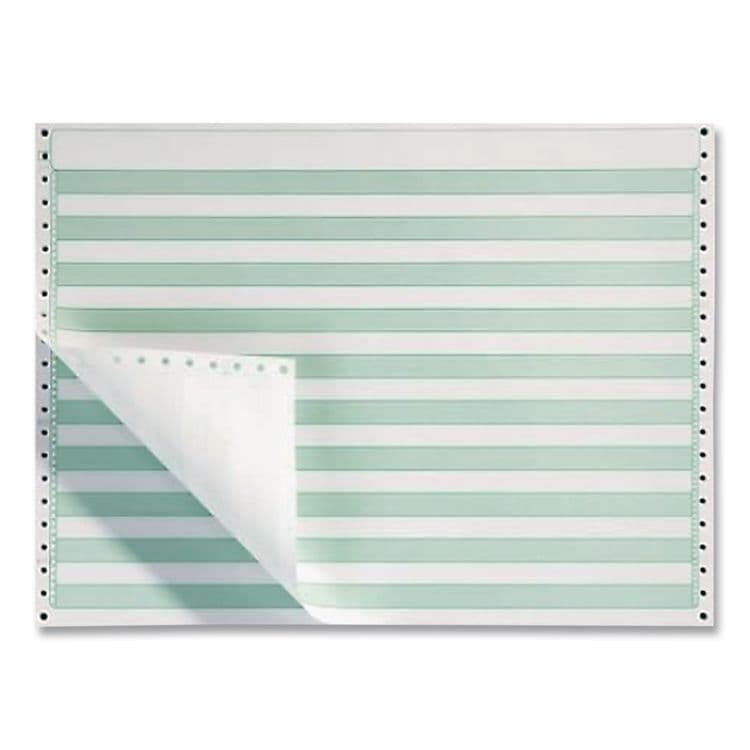 DOMTAR PAPER Continuous Feed Computer Paper, 1-Part, 18 lb Bond Weight, 11 x 14.88, White/Green Bar, 3,000/Carton (DMR141108) thumbnail 4