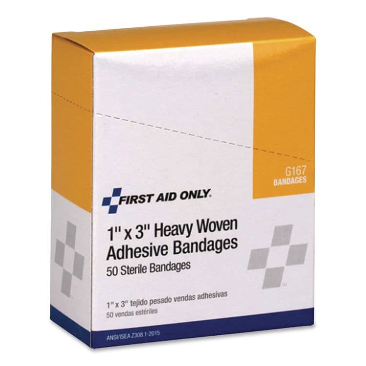 FIRST AID ONLY, . Heavy Woven Adhesive Bandages, Strip, 1 x 3, 50/Box (FAOG167) thumbnail 3