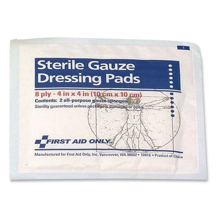 FIRST AID ONLY, . Sterile Gauze Pads, 4 x 4, 50/Box (FAOJ213) thumbnail 4