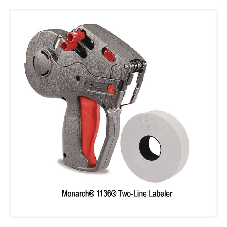 CONSOLIDATED STAMP Two-Line Pricemarker Labels, White, 1,750 Labels/Roll, 2 Rolls/Pack (GRV098614) thumbnail 2