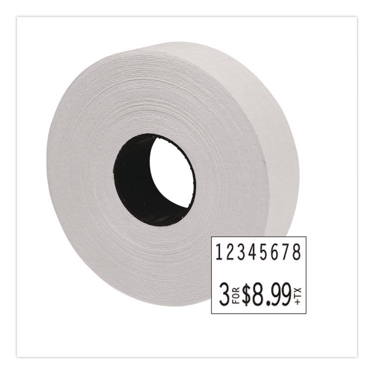CONSOLIDATED STAMP Two-Line Pricemarker Labels, White, 1,750 Labels/Roll, 2 Rolls/Pack (GRV098614) thumbnail 3