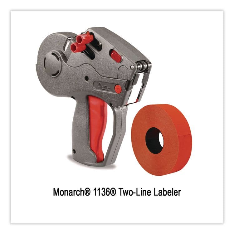 CONSOLIDATED STAMP Two-Line Pricemarker Labels, Red, 1,750 Labels/Roll, 2 Rolls/Pack (GRV098615) thumbnail 3