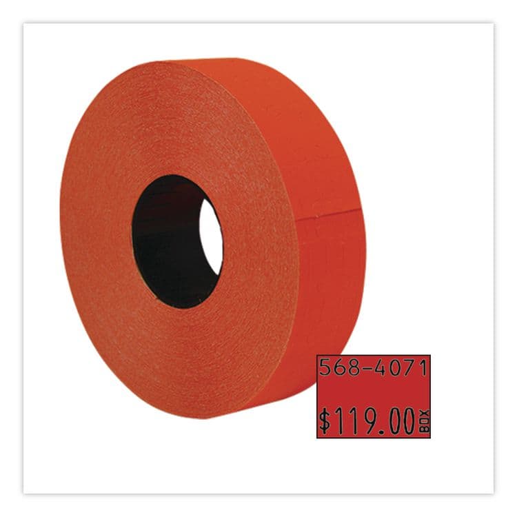 CONSOLIDATED STAMP Two-Line Pricemarker Labels, Red, 1,750 Labels/Roll, 2 Rolls/Pack (GRV098615) thumbnail 4