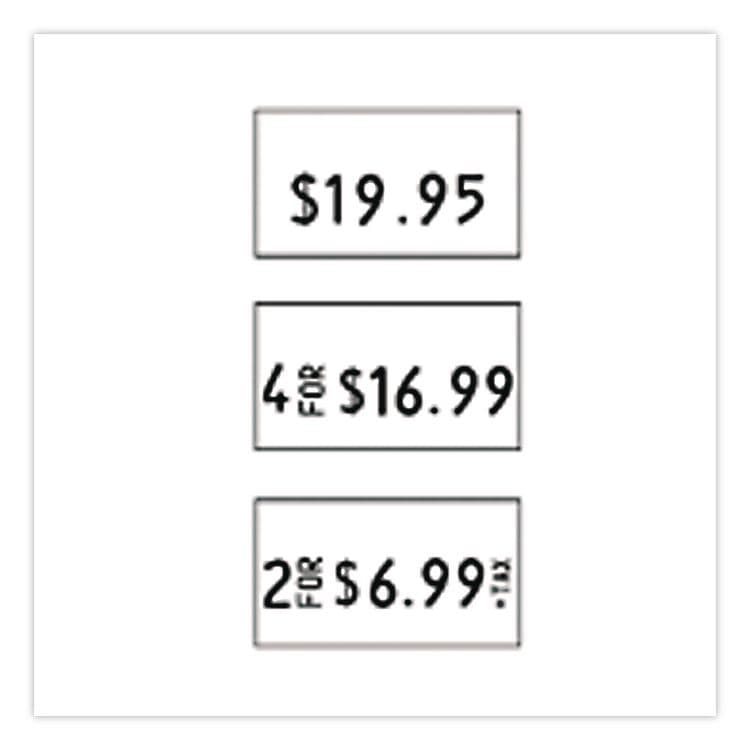 CONSOLIDATED STAMP One-Line Pricemarker Labels, White, 1,200 Labels/Roll, 3 Rolls/Pack (GRV098616) thumbnail 4
