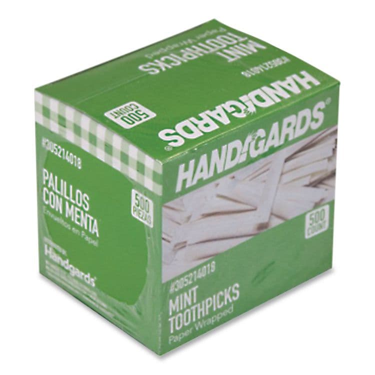HANDGARDS . Individually Wrapped Round Wood Mint Toothpicks, 4", Natural, 1,000/Box, 12 Boxes/Carton (HDG426605) thumbnail 3