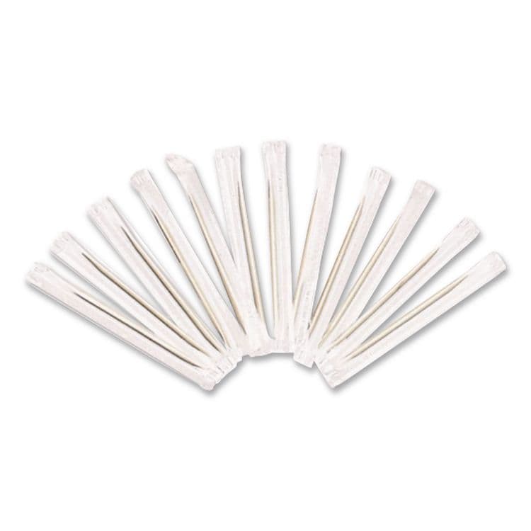 HANDGARDS . Individually Wrapped Round Wood Toothpicks, 4", Natural, 1,000/Box, 12 Boxes/Carton (HDGHND14020) thumbnail 3