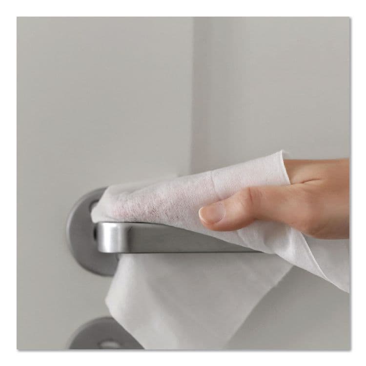 CFS BRANDS WipesPlus Disinfecting Surface Wipes, Flat Pack, 1-Ply, 7 x 8, Lemon Scent, White (CFS37701EA) thumbnail 3