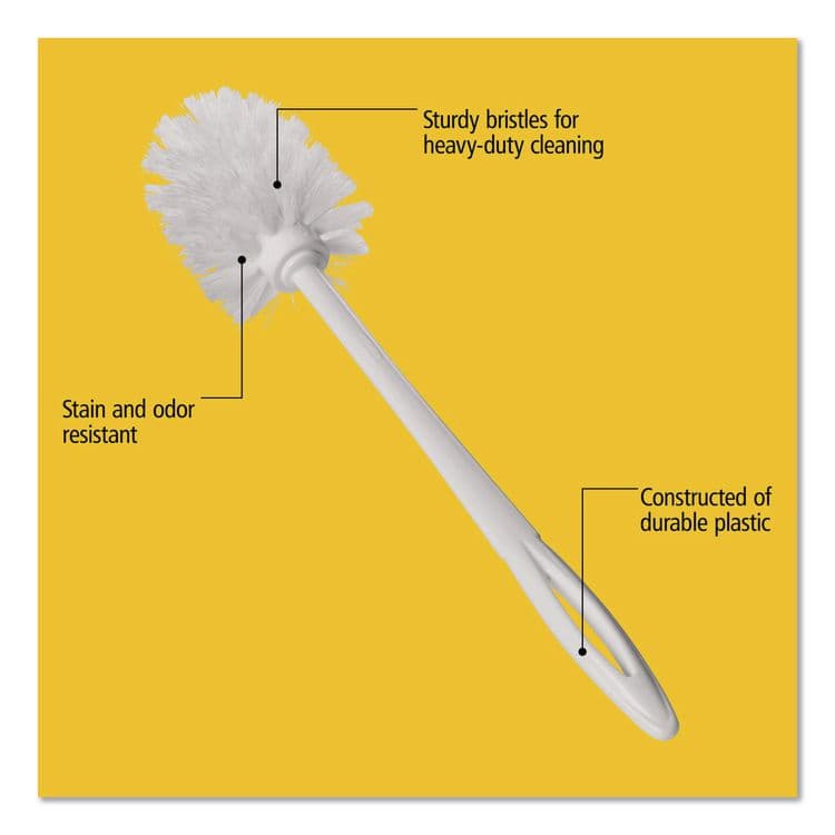RUBBERMAID COMMERCIAL PROD. Commercial-Grade Toilet Bowl Brush, 10" Handle, White (RCP631000WE) thumbnail 3