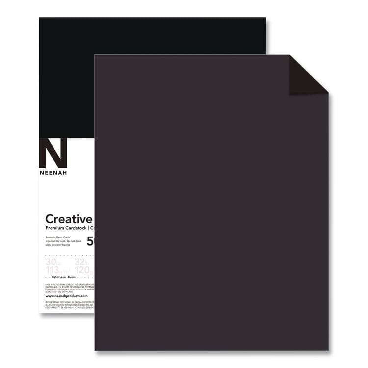 NEENAH PAPER Creative Collection Premium Cardstock, 65 lb Cover Weight, 8.5 x 11, Black, 50/Pack (NEE91333) thumbnail 4