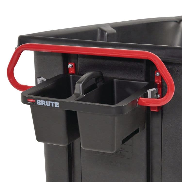 RUBBERMAID COMMERCIAL PROD. BRUTE Ergonomic Rotomolded Tilt Truck Handle and Caddy, 25.45 x 25.45 x 15, Red/Black (RCP2229066)