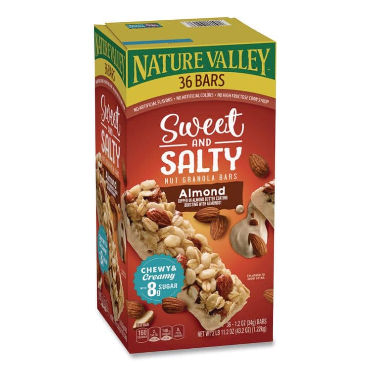 GENERAL MILLS Granola Bars, Sweet and Salty Almond, 1.2 oz Pouch, 36/Box (NVLGEM10413) thumbnail 3
