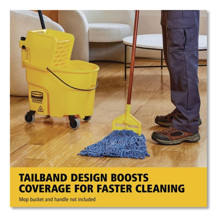 RUBBERMAID COMMERCIAL PROD. Super Stitch Blend Mop Head, Cotton/Synthetic, Large, Blue (RCPD253BLUEA) thumbnail 4