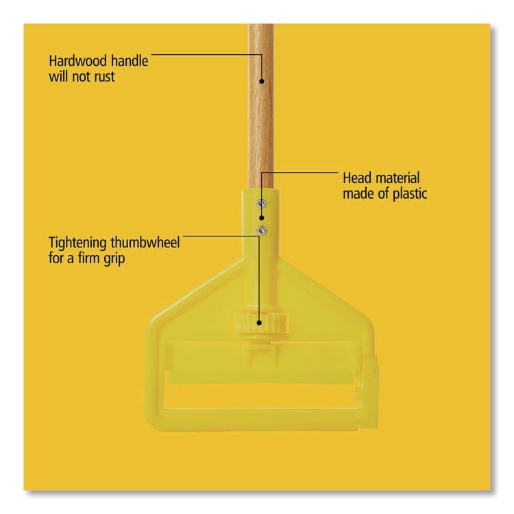 RUBBERMAID COMMERCIAL PROD. Invader Side-Gate Wood Wet-Mop Handle, 60", Natural, 12/Carton (RCPH116) thumbnail 4