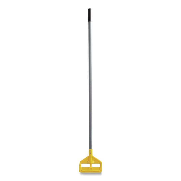 RUBBERMAID COMMERCIAL PROD. Invader Fiberglass Side-Gate Wet-Mop Handle, 54", Gray/Yellow (RCPH145)