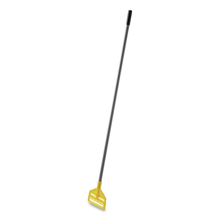 RUBBERMAID COMMERCIAL PROD. Invader Fiberglass Side-Gate Wet-Mop Handle, 60", Gray/Yellow (RCPH146)