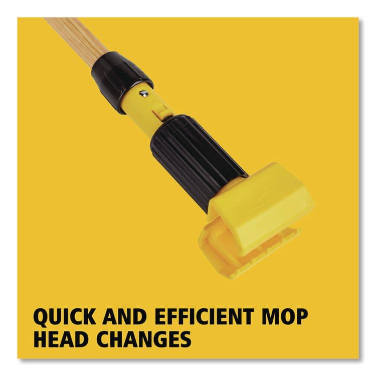 RUBBERMAID COMMERCIAL PROD. Gripper Hardwood Mop Handle, 1.13" dia x 60", Natural/Yellow (RCPH216) thumbnail 4