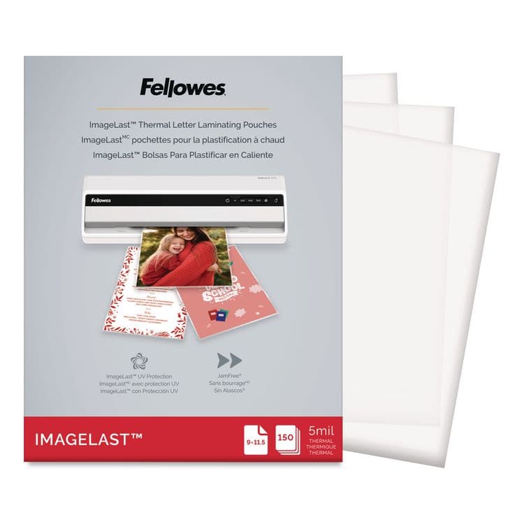 FELLOWES MFG. CO. ImageLast Laminating Pouches with UV Protection, 5 mil, 9" x 11.5", Clear, 150/Pack (FEL5204007)