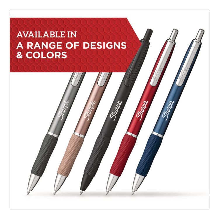 SANFORD S-Gel Premium Metal Barrel Gel Pen, Retractable, Medium 0.7 mm, Black Ink, Black Barrel, 4/Pack (SAN2194703) thumbnail 3