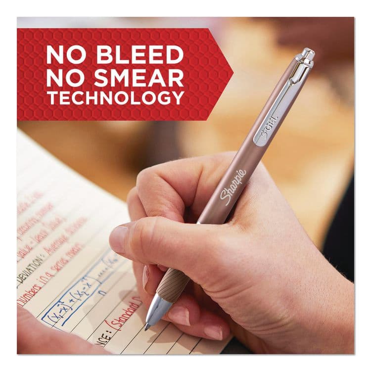 SANFORD S-Gel Premium Metal Barrel Gel Pen, Retractable, Medium 0.7 mm, Black Ink, Black Barrel, 4/Pack (SAN2194703) thumbnail 4