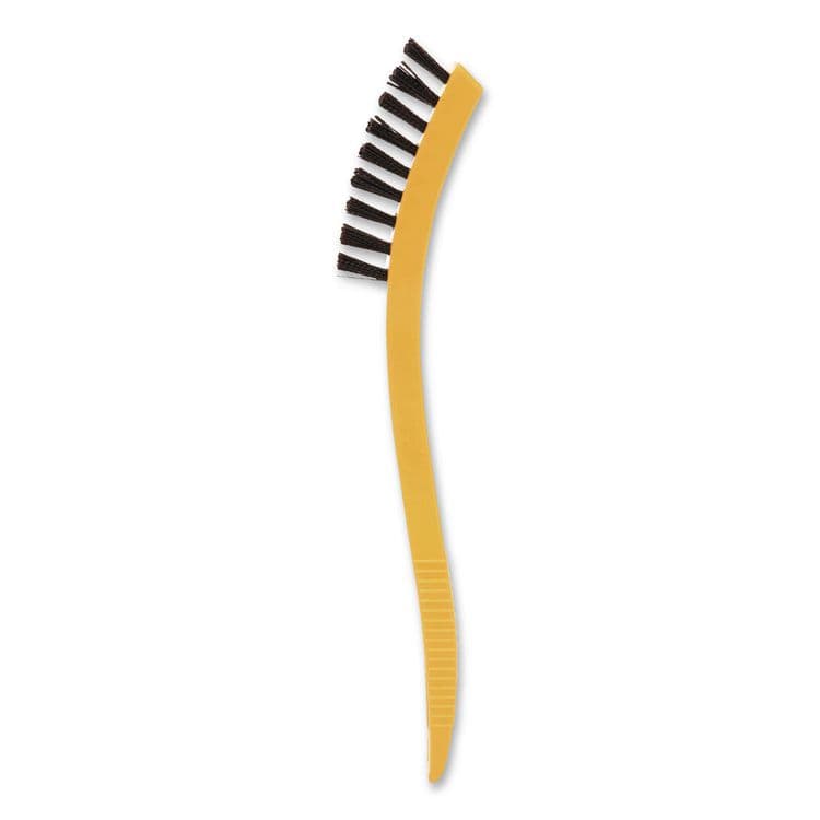 RUBBERMAID COMMERCIAL PROD. Synthetic-Fill Tile and Grout Brush, Black Plastic Bristles, 2.5" Brush, 8.5" Yellow Plastic Handle (RCP9B56BLA) thumbnail 2