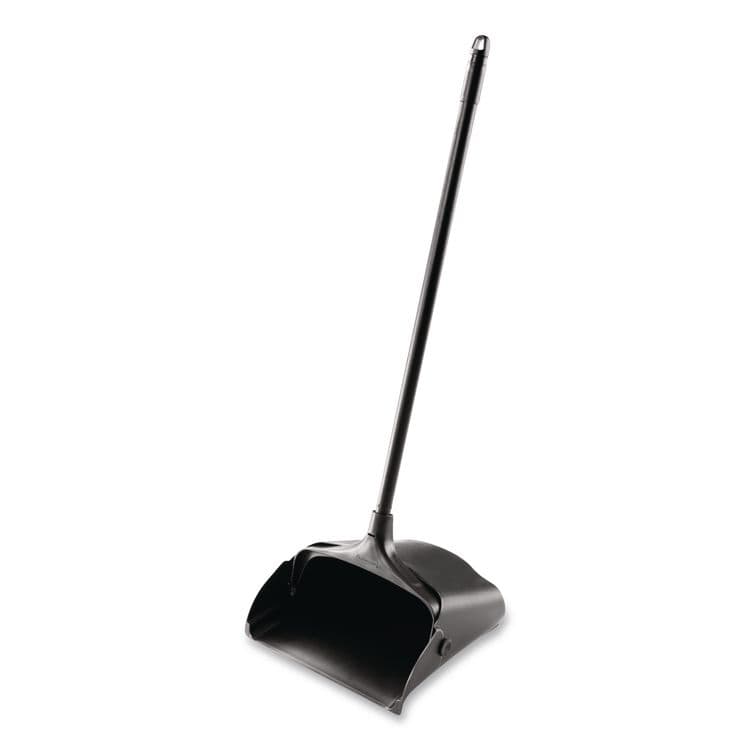 RUBBERMAID COMMERCIAL PROD. Lobby Pro Upright Dustpan with Wheels, 12.5w x 37h, Polypropylene with Vinyl Coat, Black (RCP253100BK)