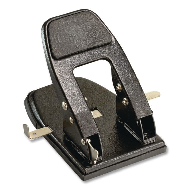 OFFICEMATE INTERNATIONAL CORP. 50-Sheet Heavy-Duty Two-Hole Punch with Padded Handle, 1/4" Holes, Black (OIC90082) thumbnail 2