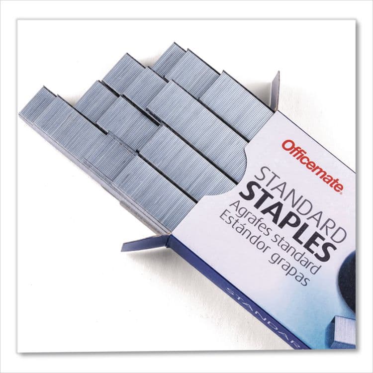 OFFICEMATE INTERNATIONAL CORP. Standard Staples, 0.25" Leg, 0.5" Crown, Steel, 5,000/Box (OIC91900) thumbnail 2