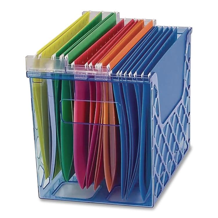 OFFICEMATE INTERNATIONAL CORP. Blue Glacier Desktop File Organizer, 1 Section, Letter-Size, 8.63" Long, Translucent Blue (OIC23221) thumbnail 3