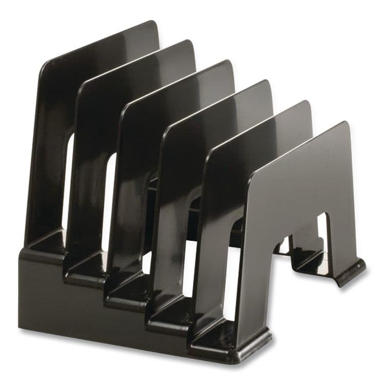 OFFICEMATE INTERNATIONAL CORP. Recycled Incline Mail Sorter, 5 Sections, Envelopes, 8 x 5.5 x 6, Black (OIC26002) thumbnail 3