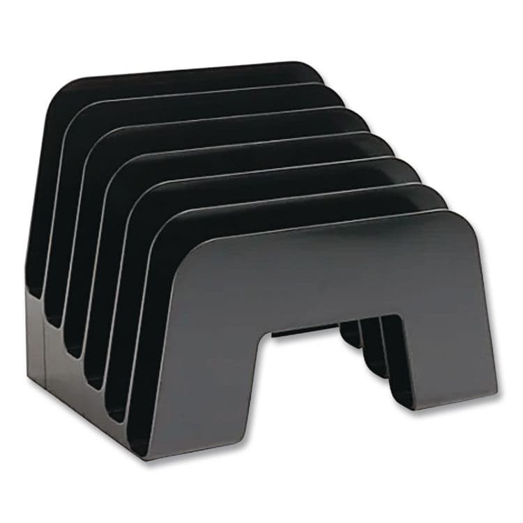 OFFICEMATE INTERNATIONAL CORP. Recycled Incline Mail Sorter, 5 Sections, Envelopes, 8 x 5.5 x 6, Black (OIC26002) thumbnail 4