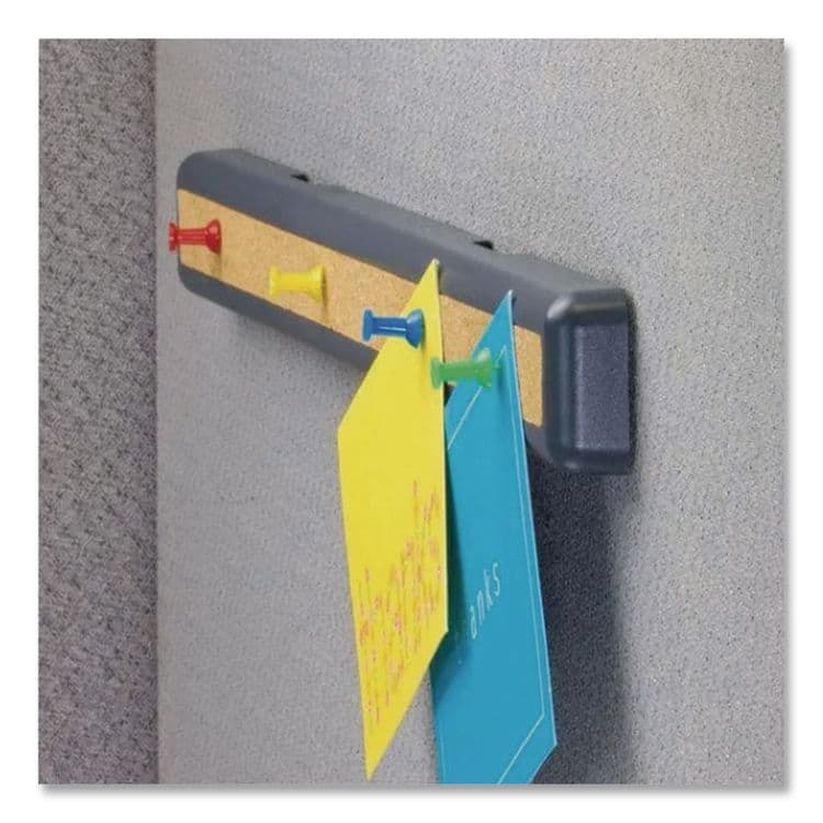 OFFICEMATE INTERNATIONAL CORP. Verticalmate Plastic Cork Bar, 1.5" x 19", Gray (OIC29212) thumbnail 2